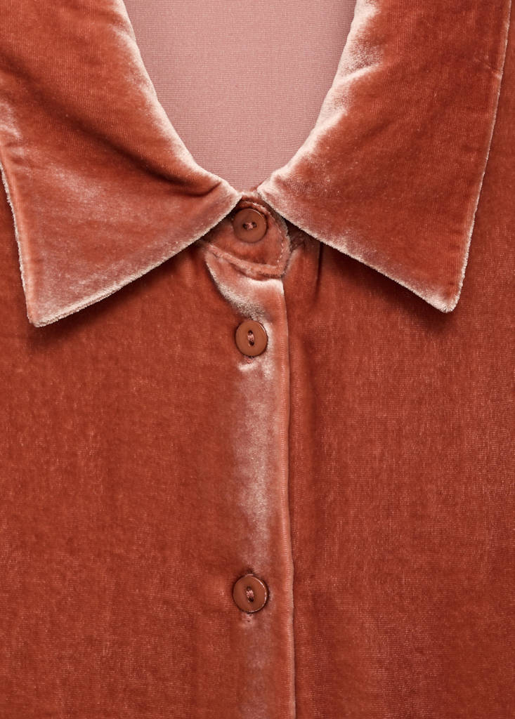 Silk velvet shirt — Burnt Orange