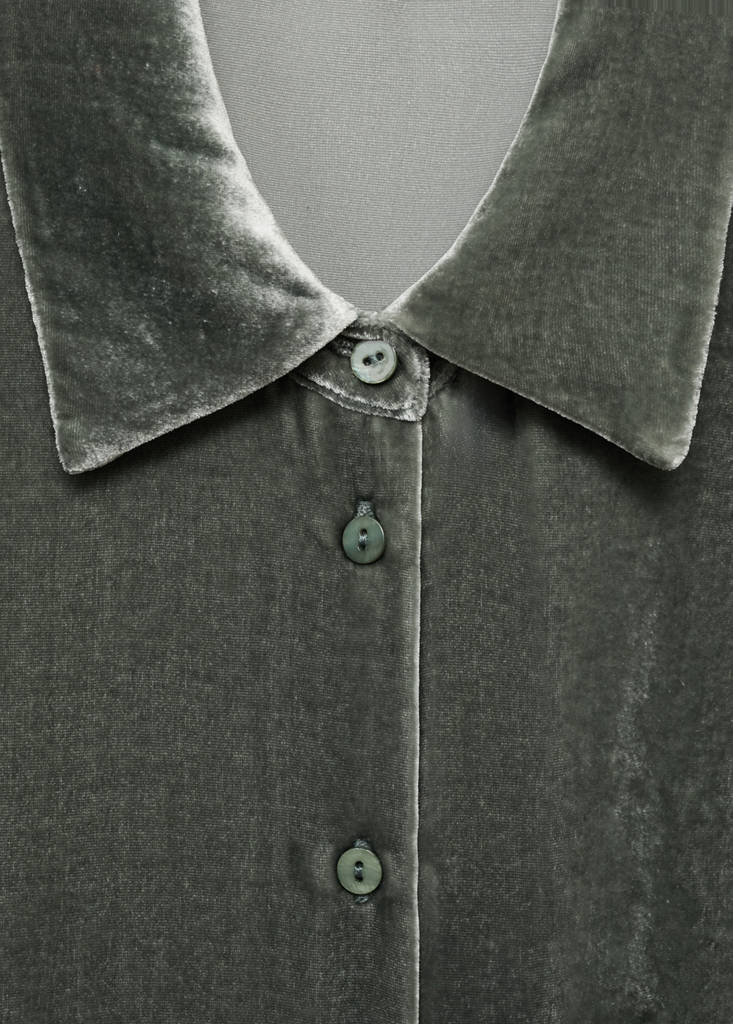 Silk velvet shirt — Green