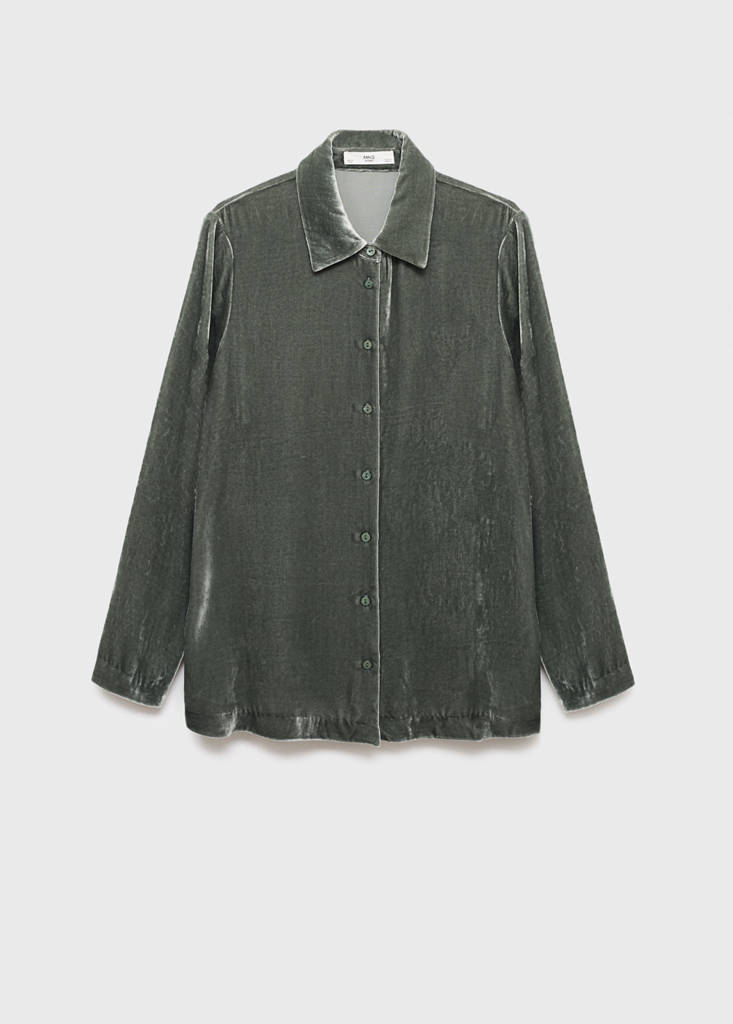 Silk velvet shirt — Green