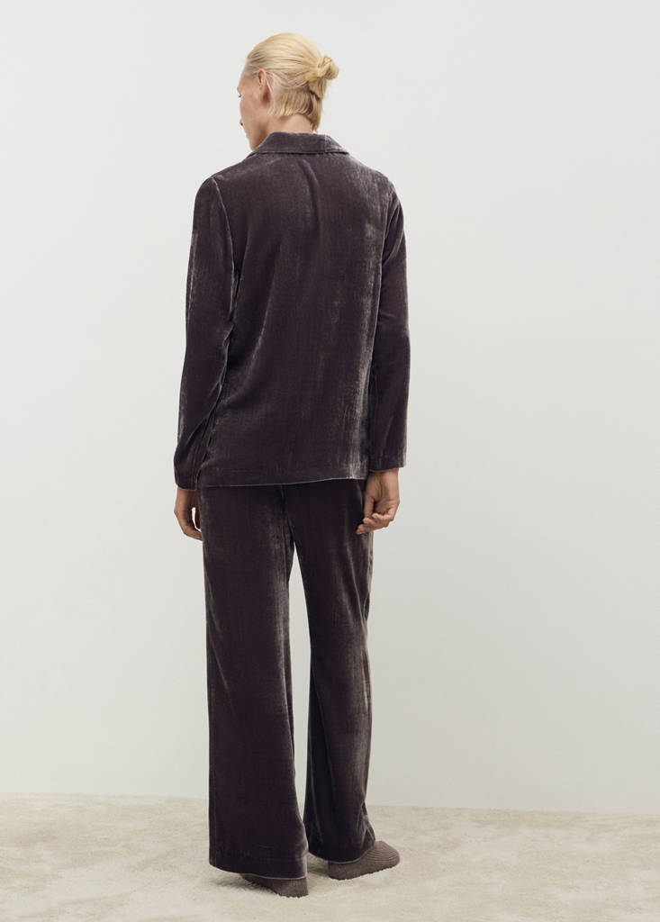 Silk velvet shirt — Blackberry
