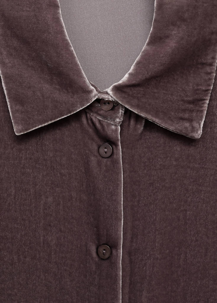 Silk velvet shirt — Blackberry