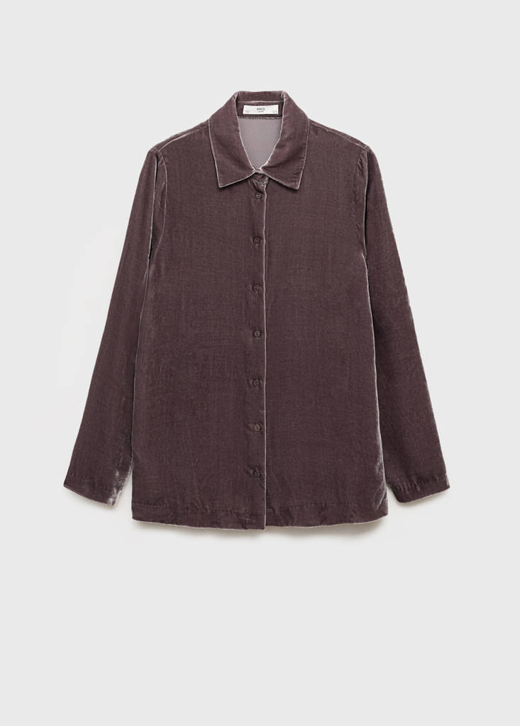 Silk velvet shirt — Blackberry