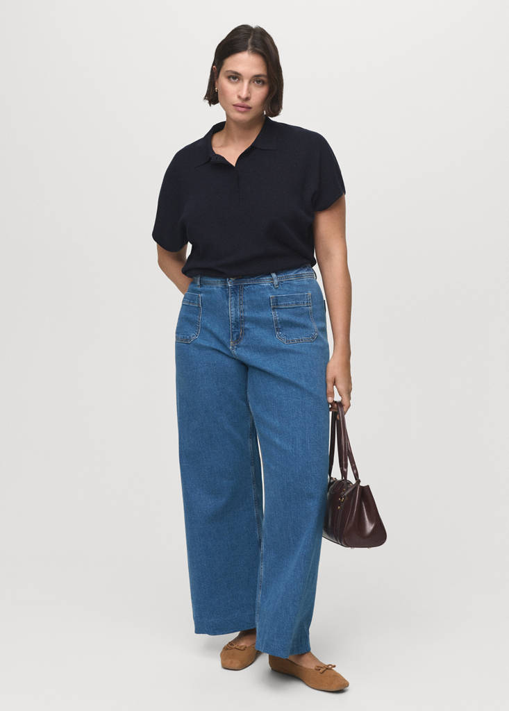 Wide leg jeans with pockets — Medium Blue