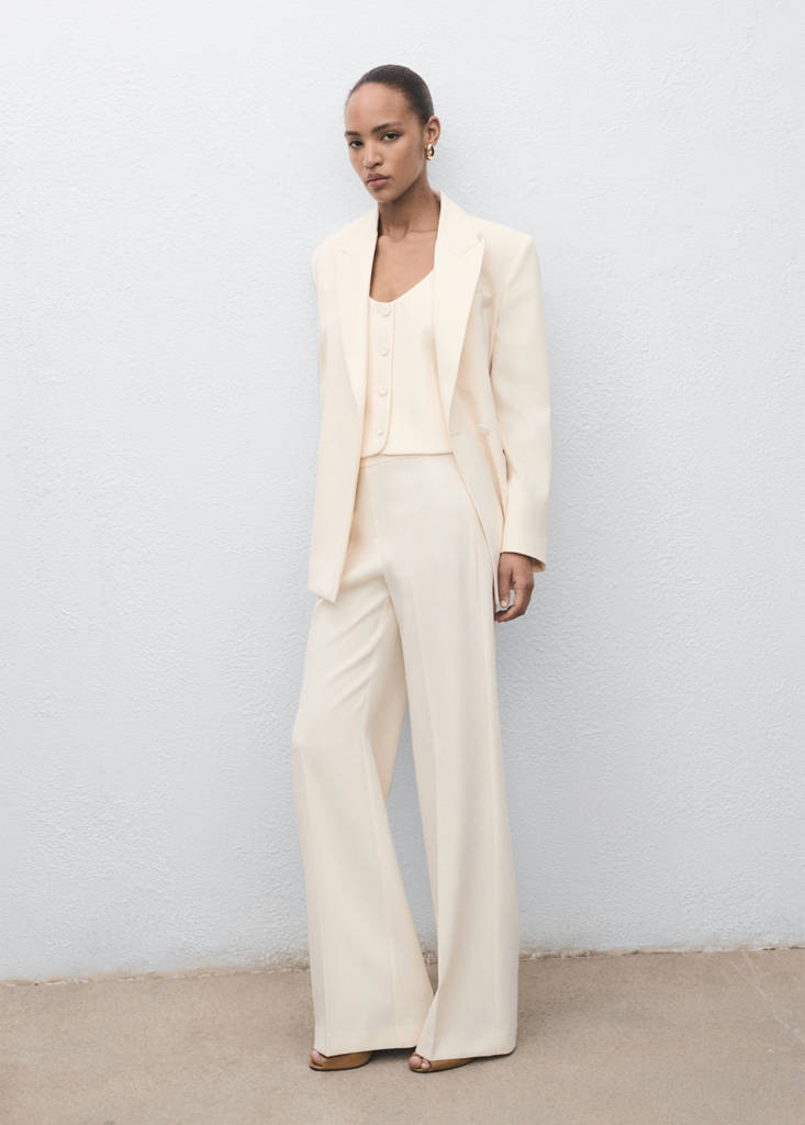 Suit waistcoat with buttons — Vanilla