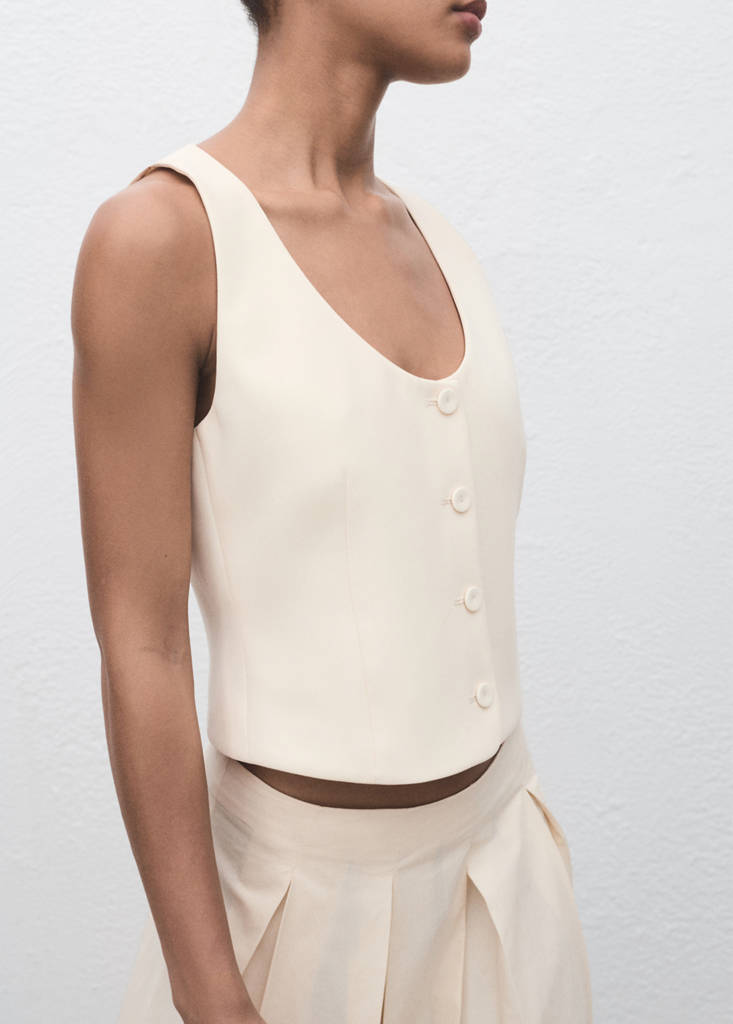 Suit waistcoat with buttons — Vanilla