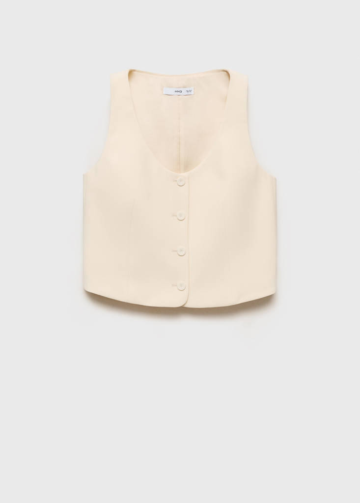 Suit waistcoat with buttons — Vanilla