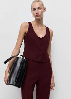 Suit waistcoat with buttons — Maroon 1