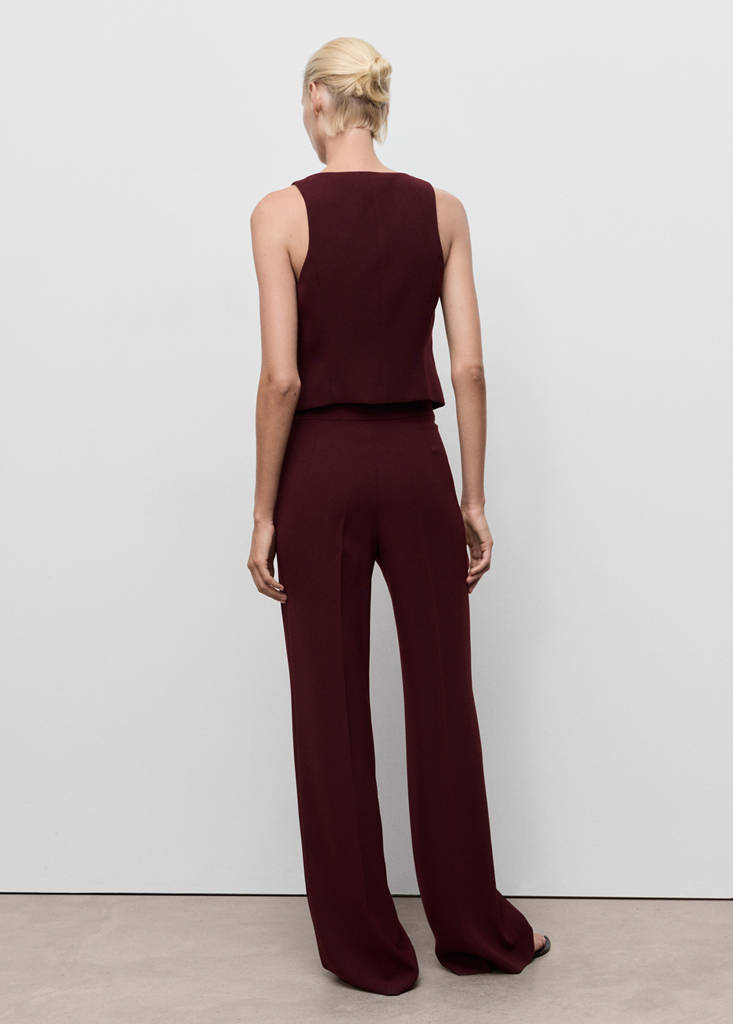 Suit waistcoat with buttons — Maroon