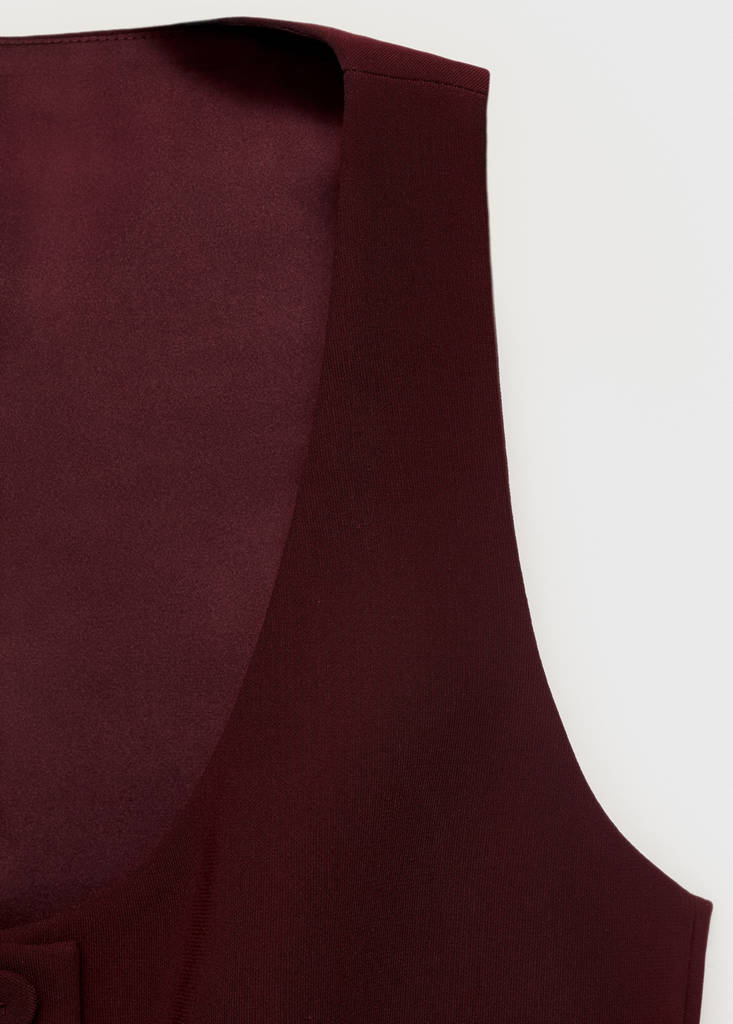 Suit waistcoat with buttons — Maroon