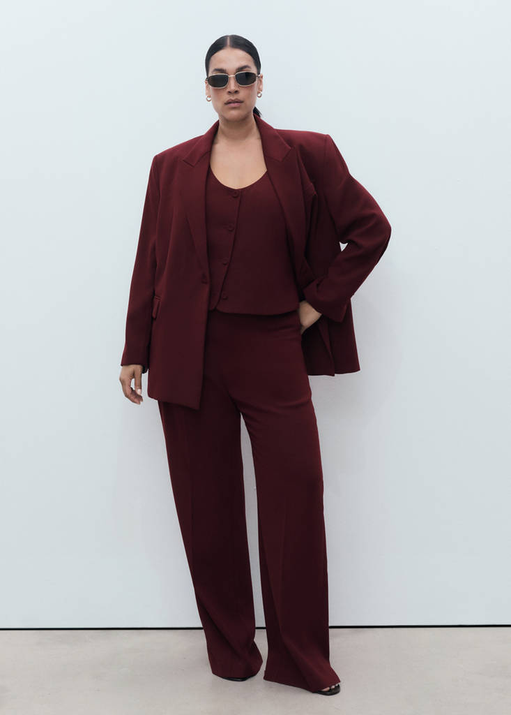 Suit waistcoat with buttons — Maroon