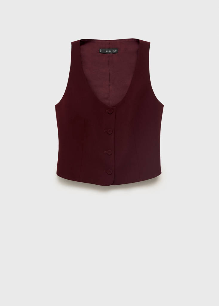 Suit waistcoat with buttons — Maroon