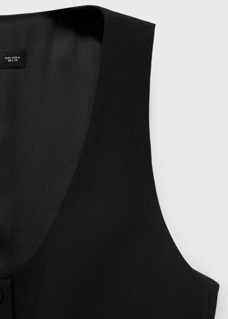 Suit waistcoat with buttons — Black