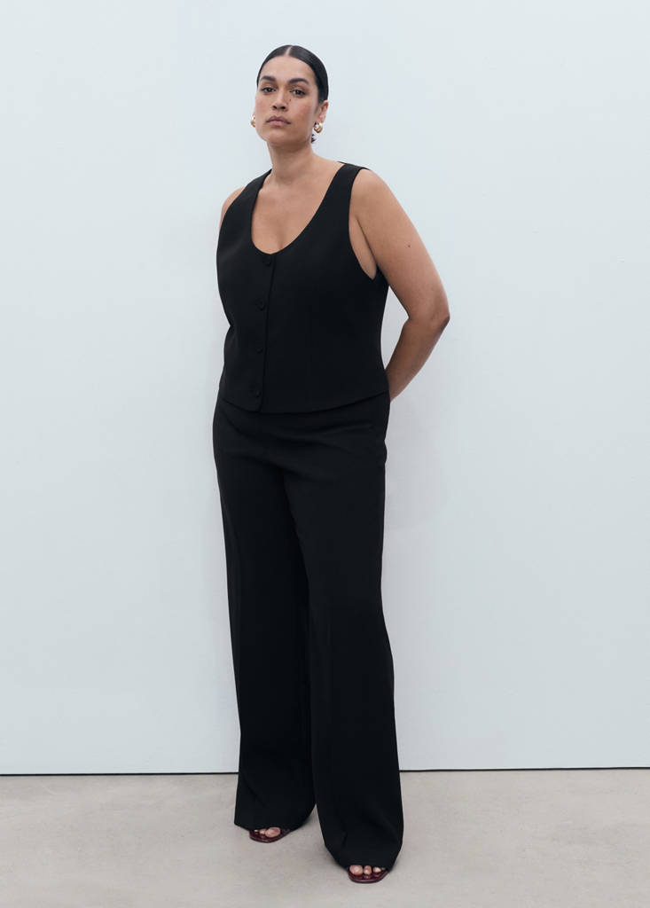 Suit waistcoat with buttons — Black