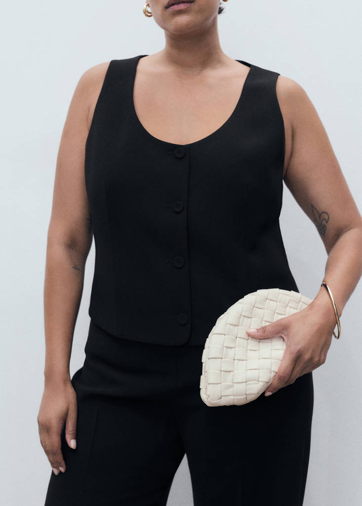 Suit waistcoat with buttons — Black