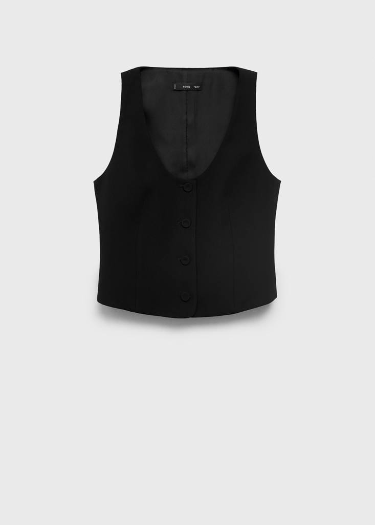 Suit waistcoat with buttons — Black