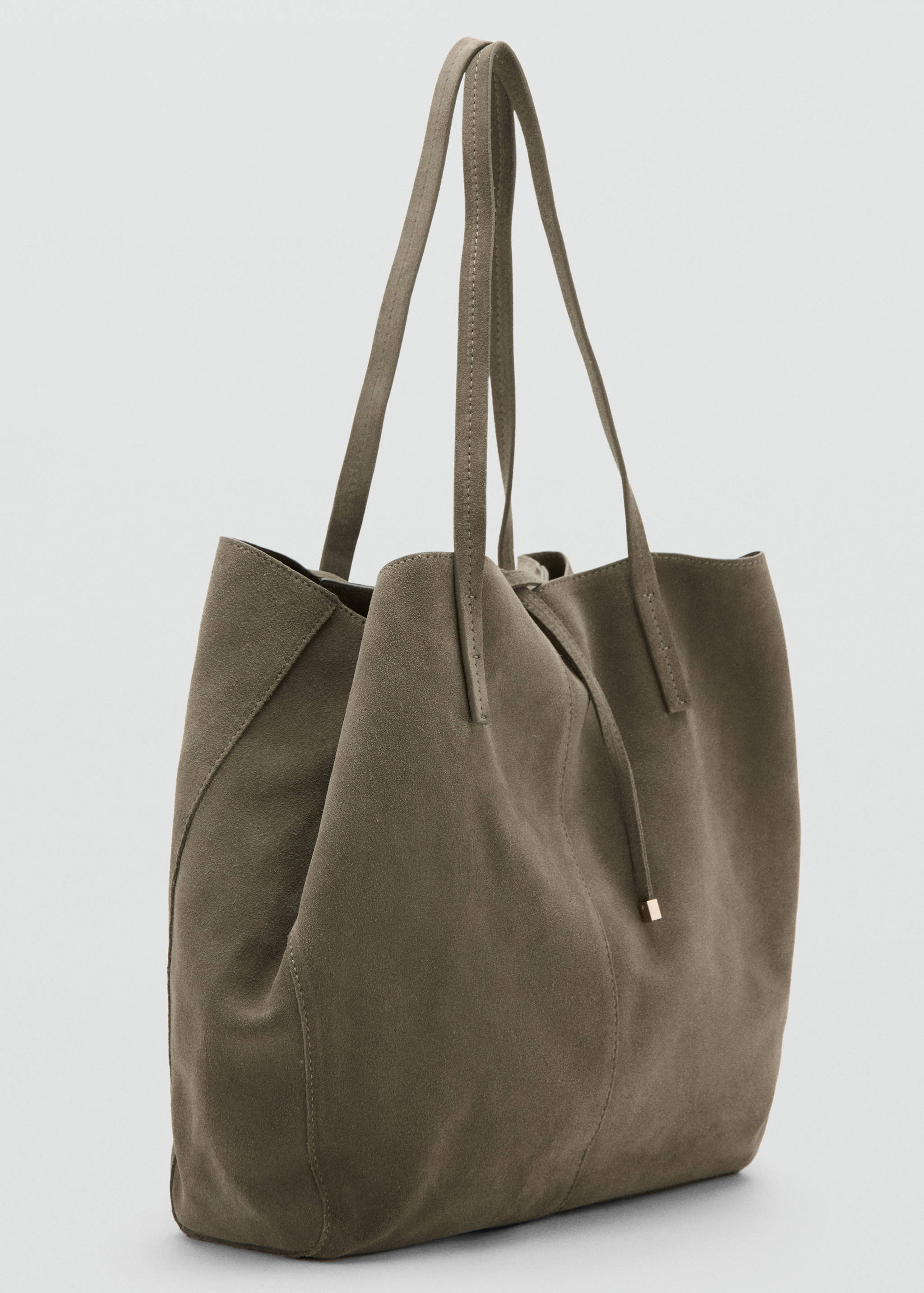 Suede shopper bag - Medium plane