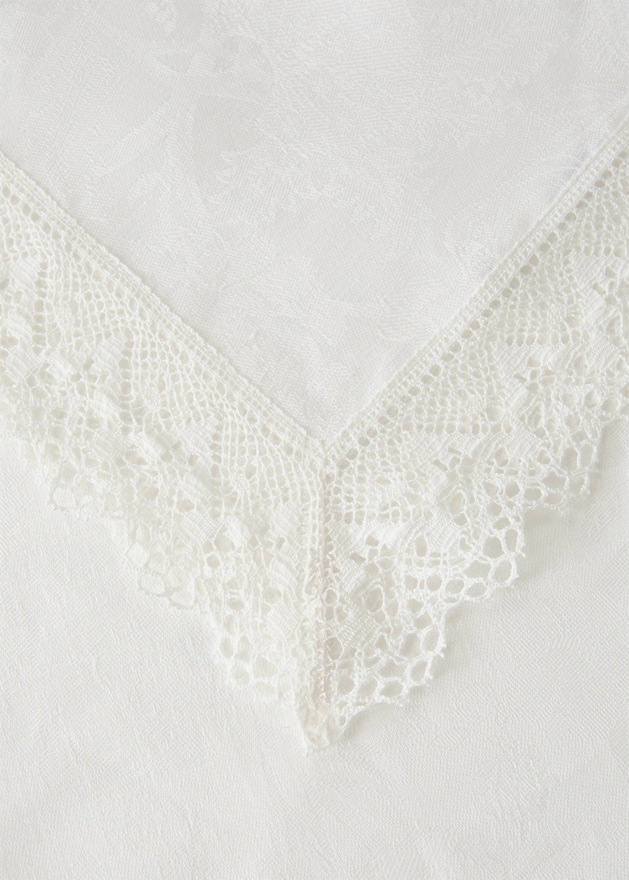 Mantel lino jacquard floral puntilla 6 a 8 comensales - Detalle del artículo 1