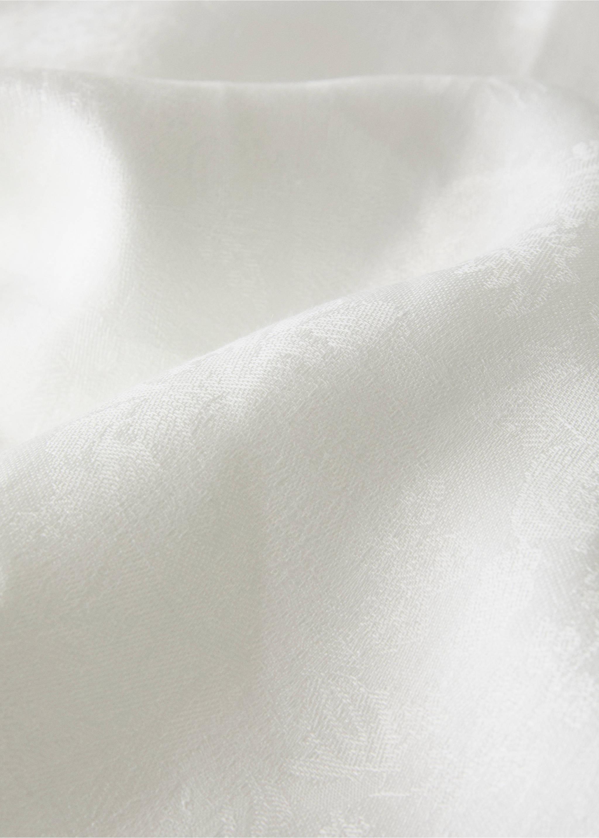 Linneduk jacquard blommig med spets för 6 till 8 gäster - Detaljer om artikeln 2, Benvit. Ref: 17034131-00.