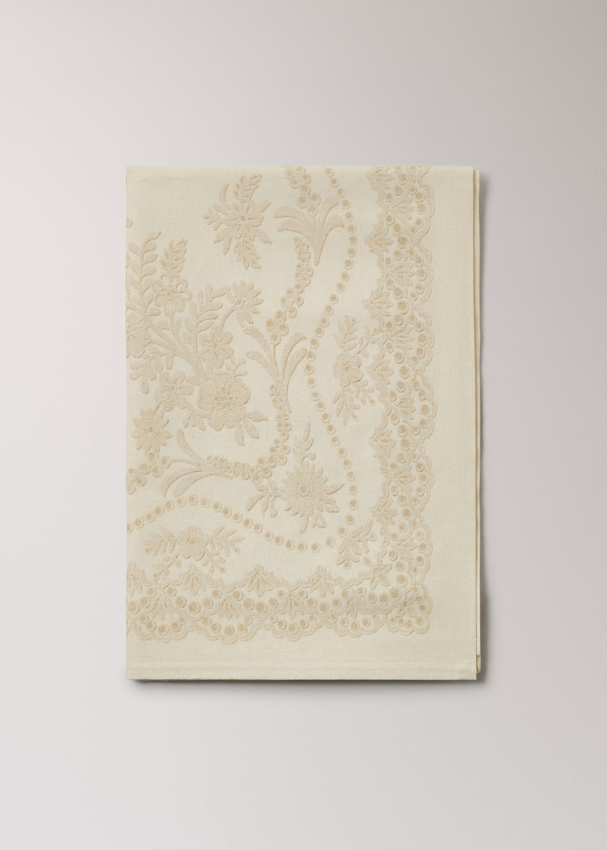 Cotton linen tablecloth with floral design for 6 to 8 diners - Details of the article 3