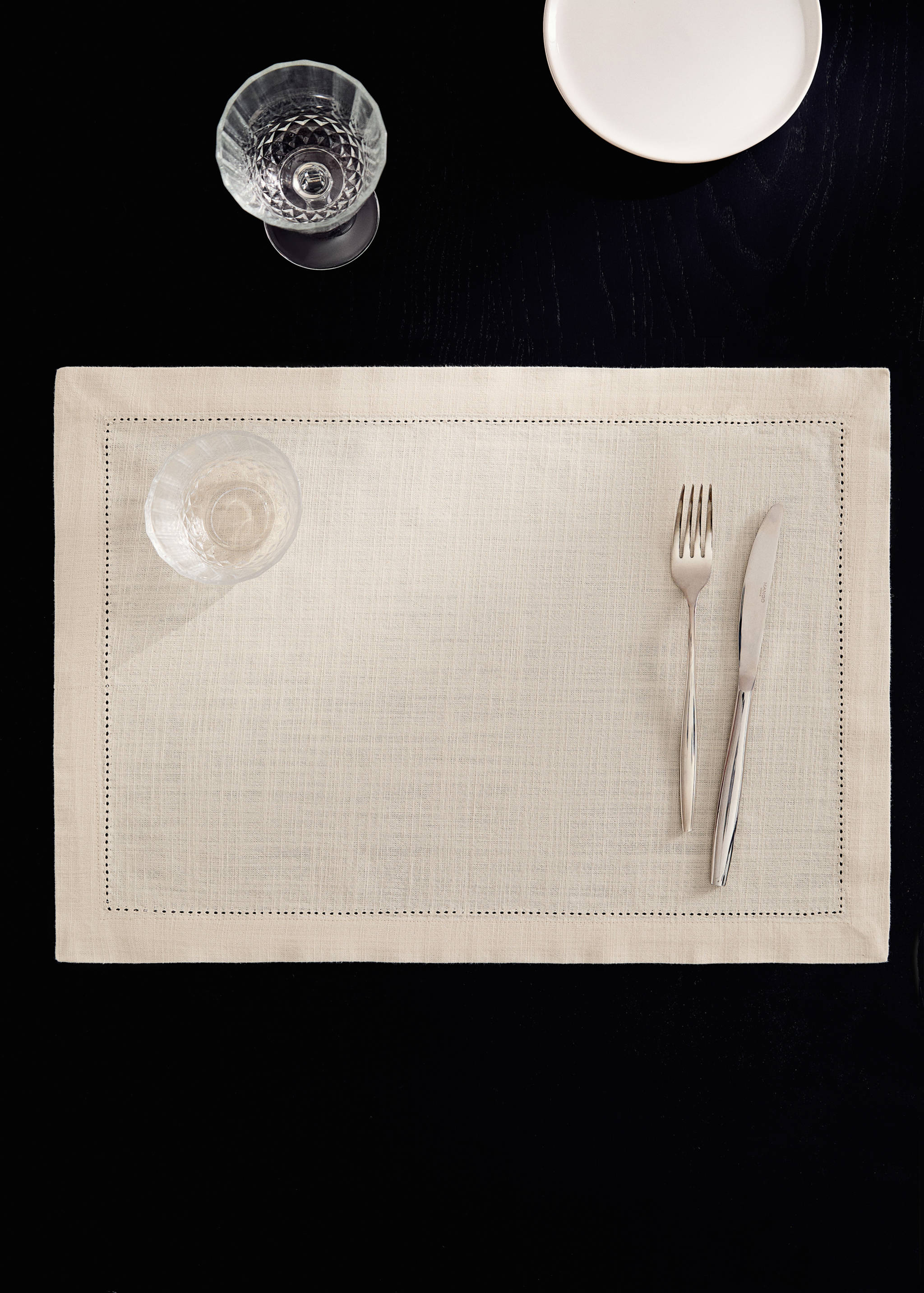 Baumwoll-Tischset mit Hohlsaumstich - Allgemeine Ansicht