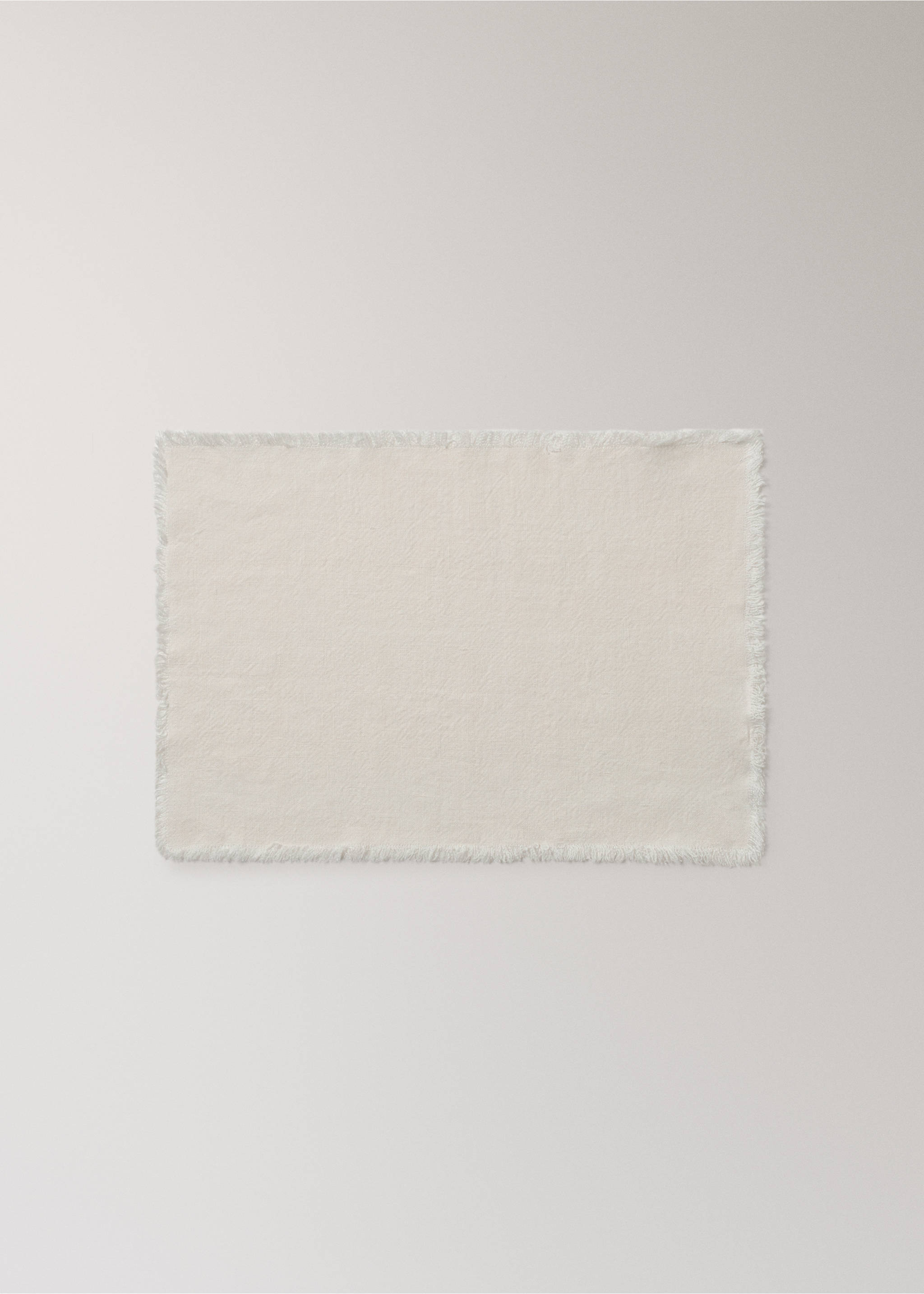 Einzelner Leinen-Tischset mit Fransen - Artikel ohne Model, Weiß. Ref: 17034138-00.