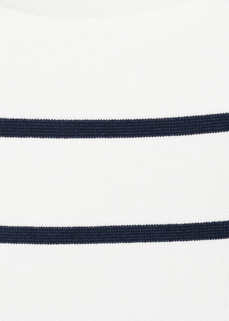Fine-knit boat-neck sweater — Ecru