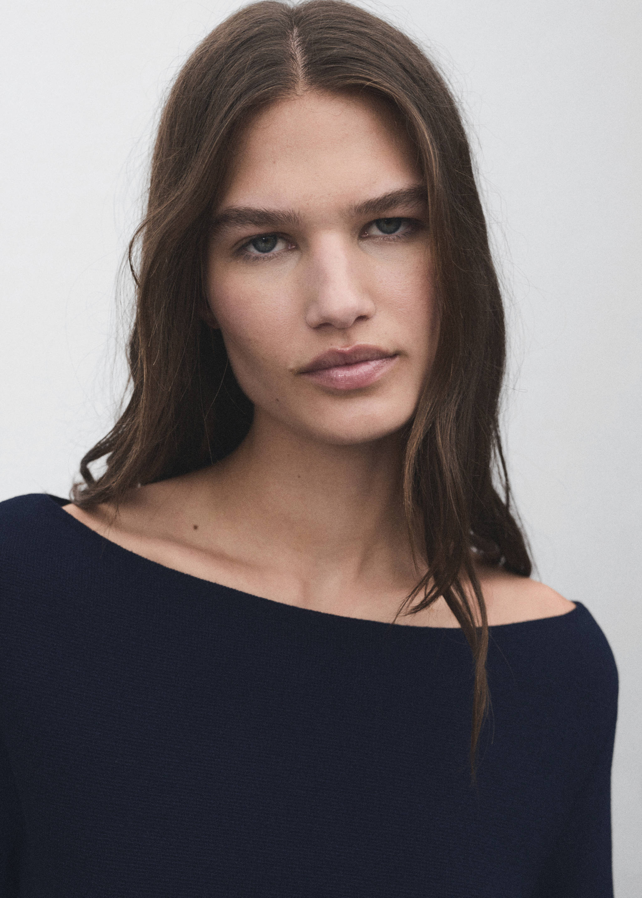 Fine-knit boat-neck sweater - Details of the article 1