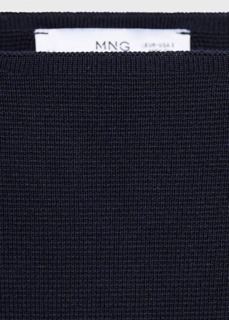 Fine-knit boat-neck sweater — Dark Navy