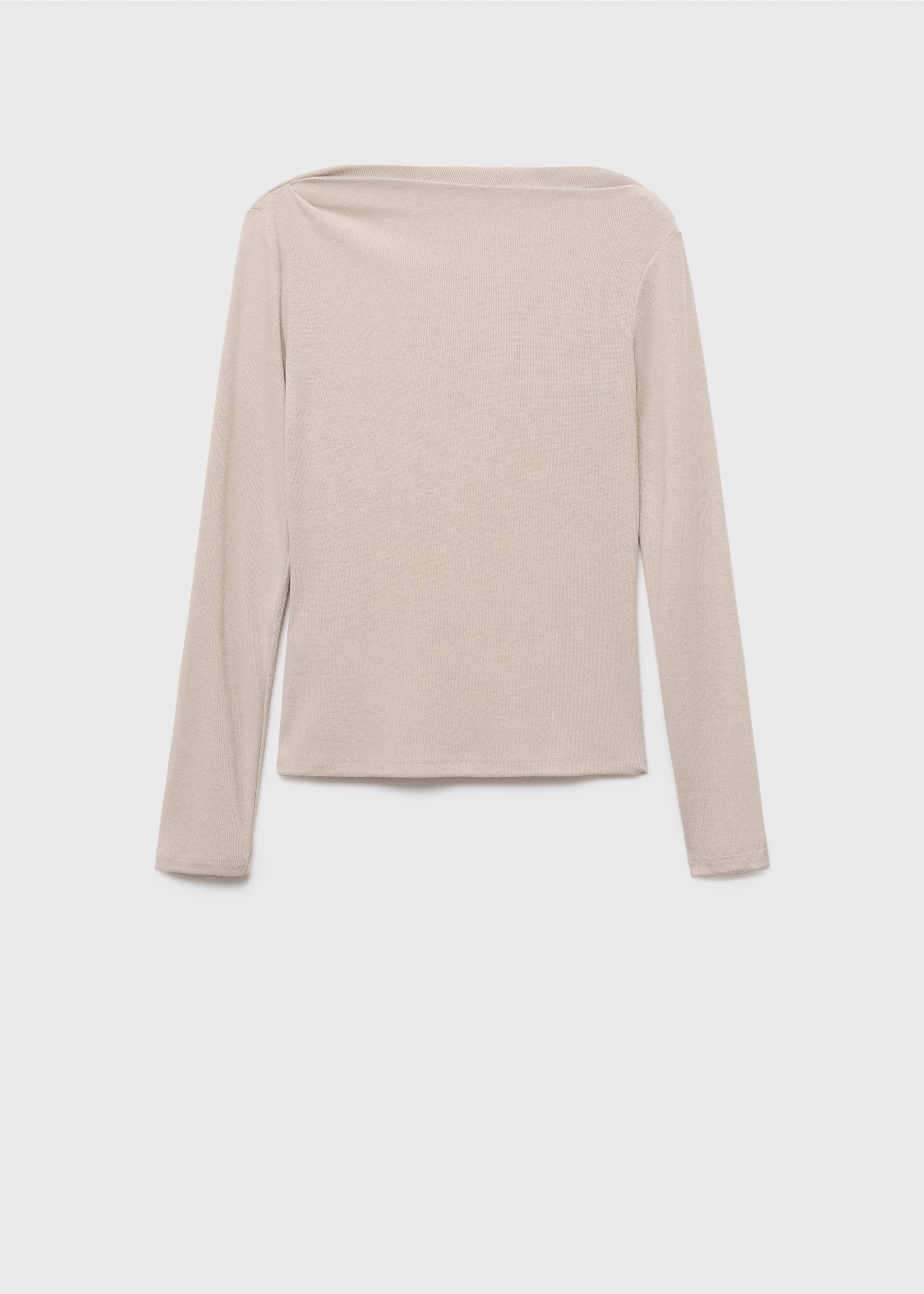 Long-sleeved boat-neck t-shirt - Article without model, Sand. Ref: 17034142-00.