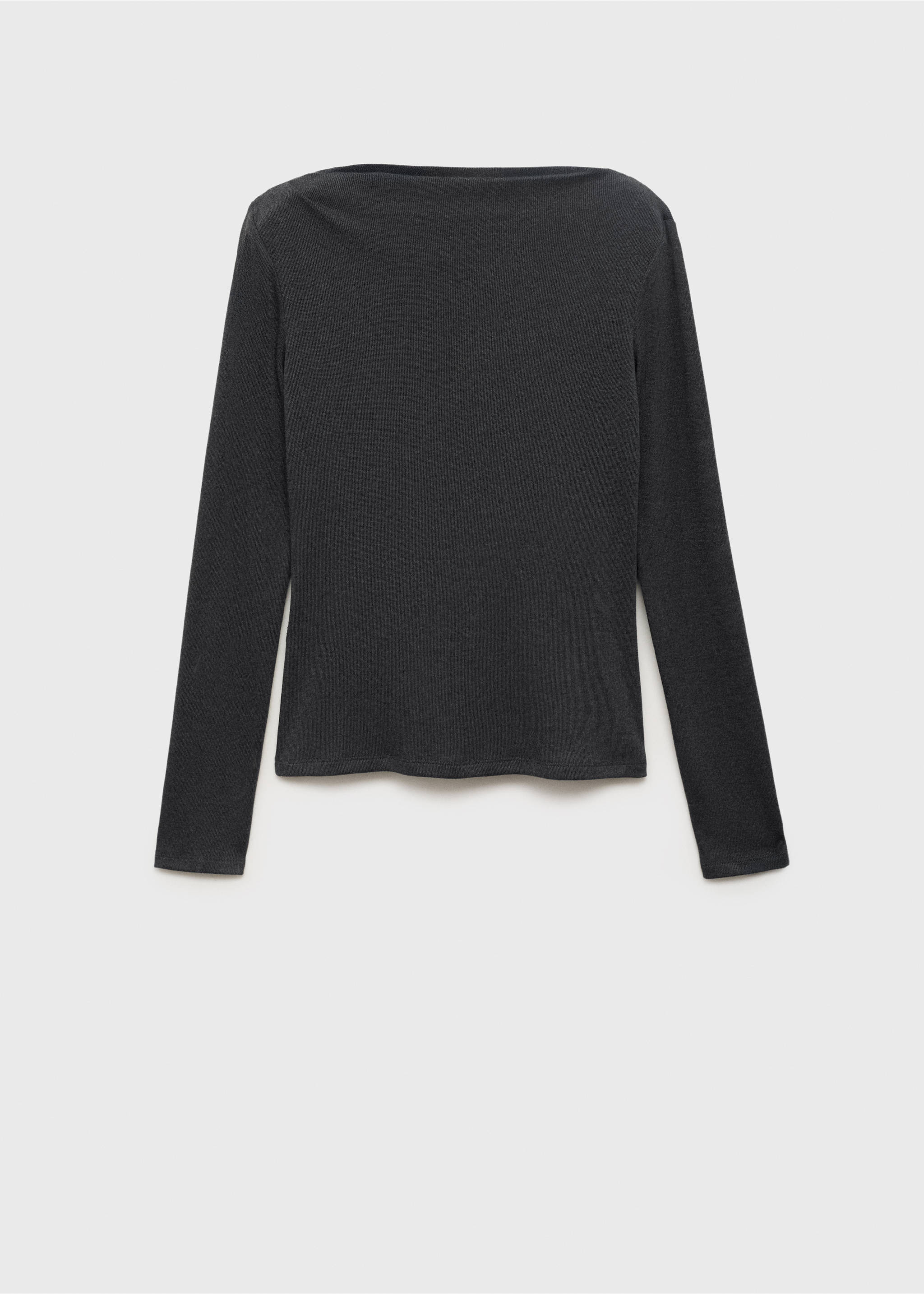 Long-sleeved boat-neck t-shirt - Article without model, Charcoal. Ref: 17034142-00.