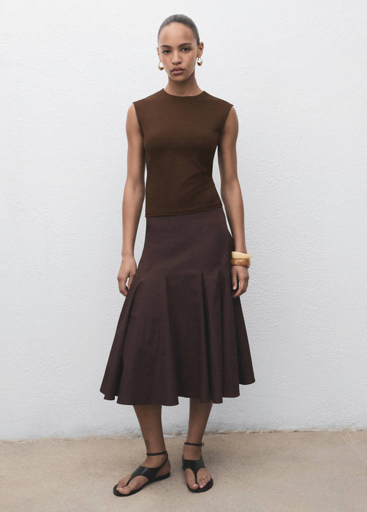 Fitted tank top — Brown