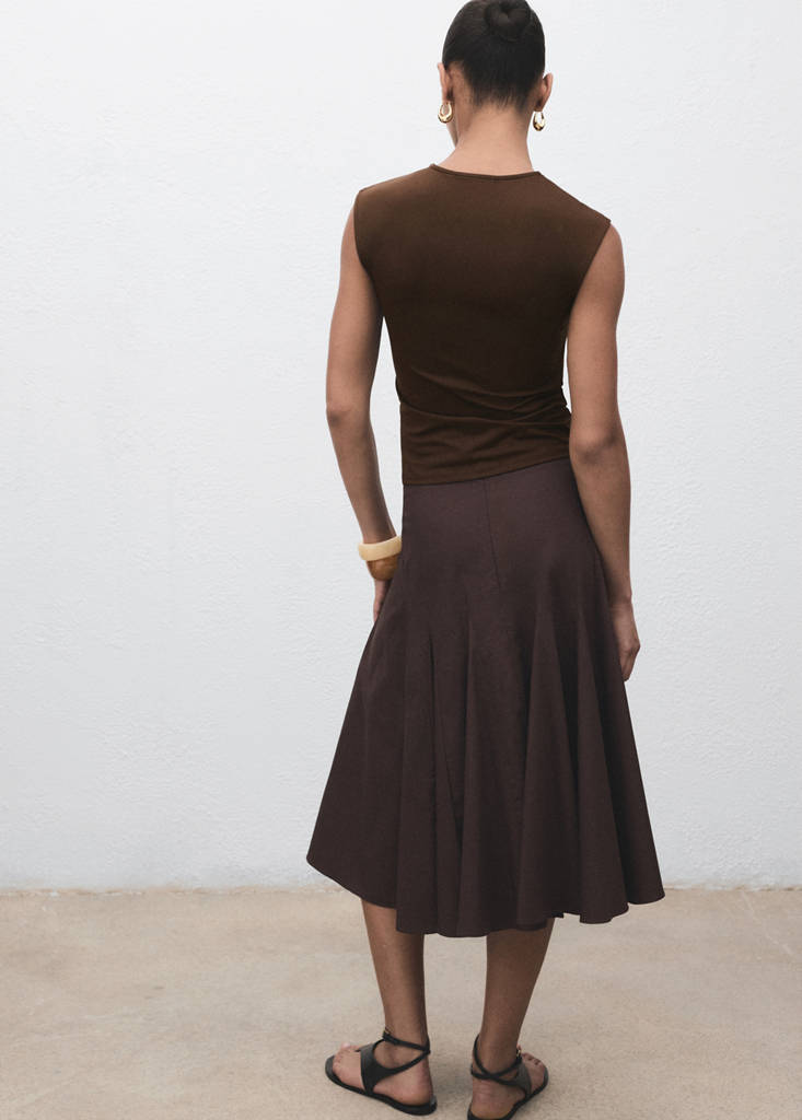 Fitted tank top — Brown