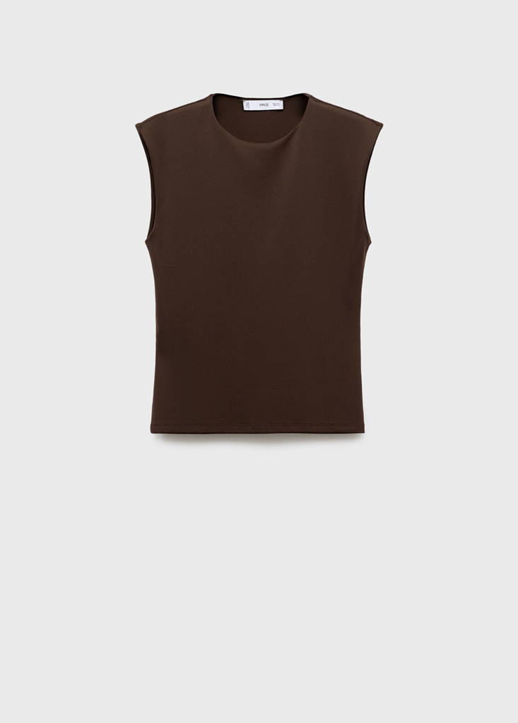 Fitted tank top — Brown