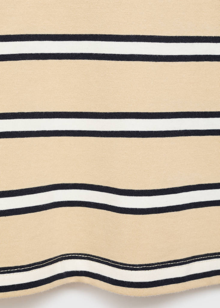 Striped cotton T-shirt — Pastel Yellow