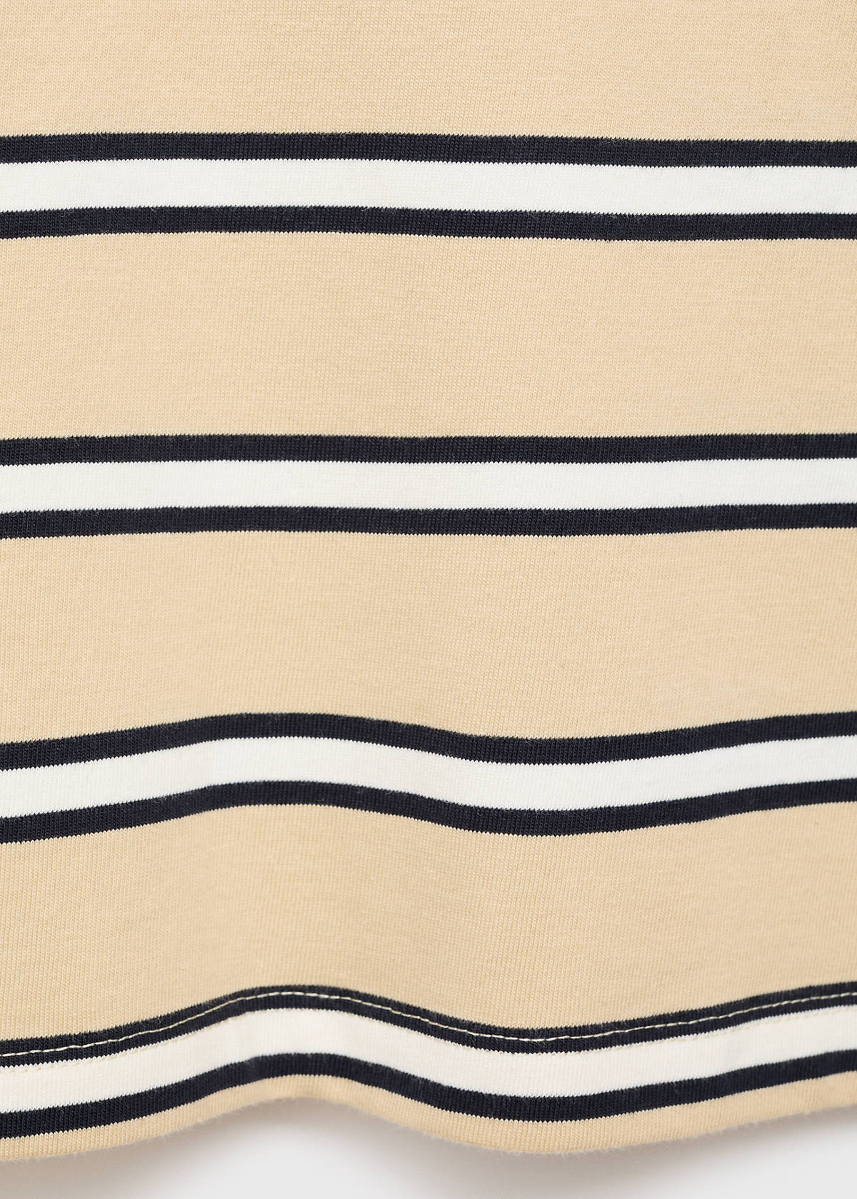 Striped cotton T-shirt — Pastel Yellow