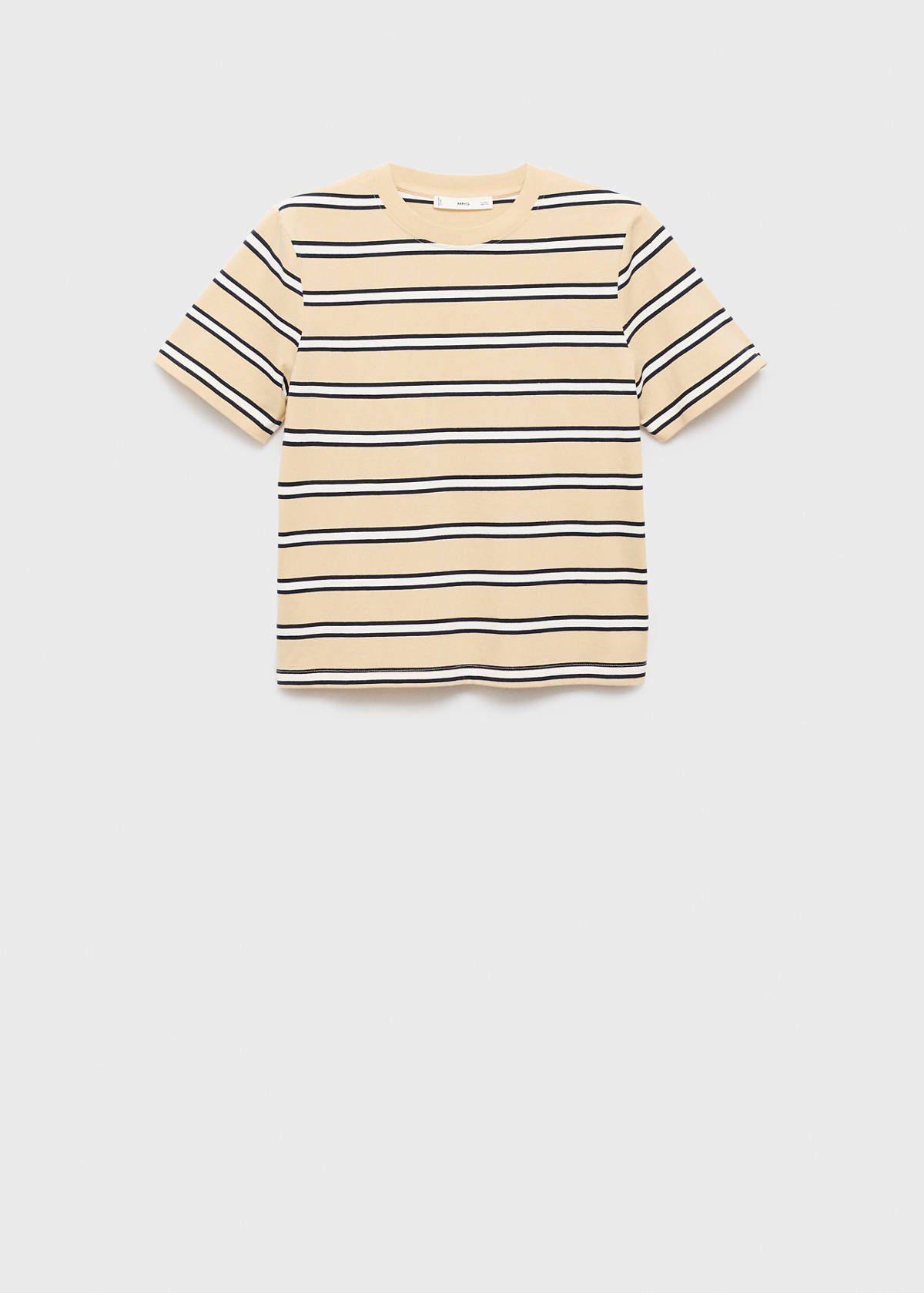 Striped cotton T-shirt — Pastel Yellow