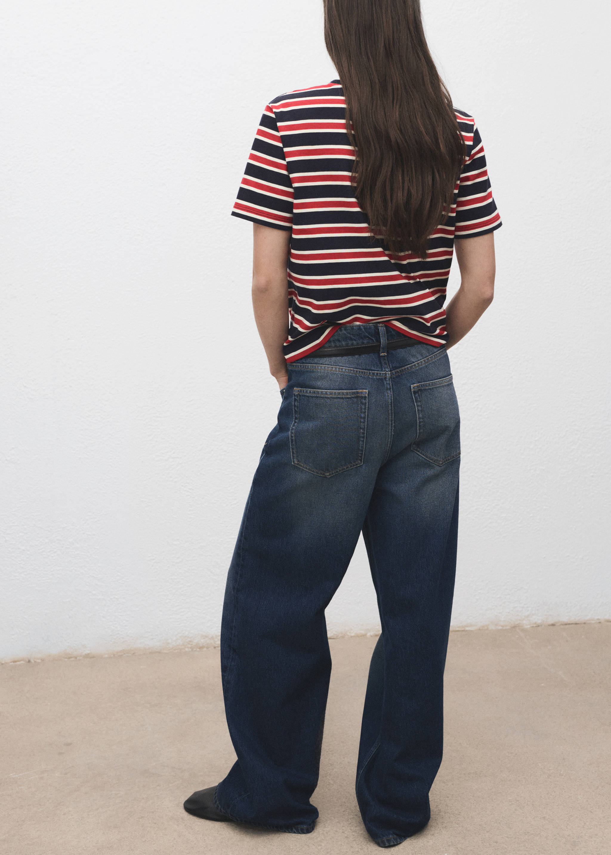 Striped cotton T-shirt - Reverse of the article