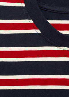 Striped cotton T-shirt — Navy 7