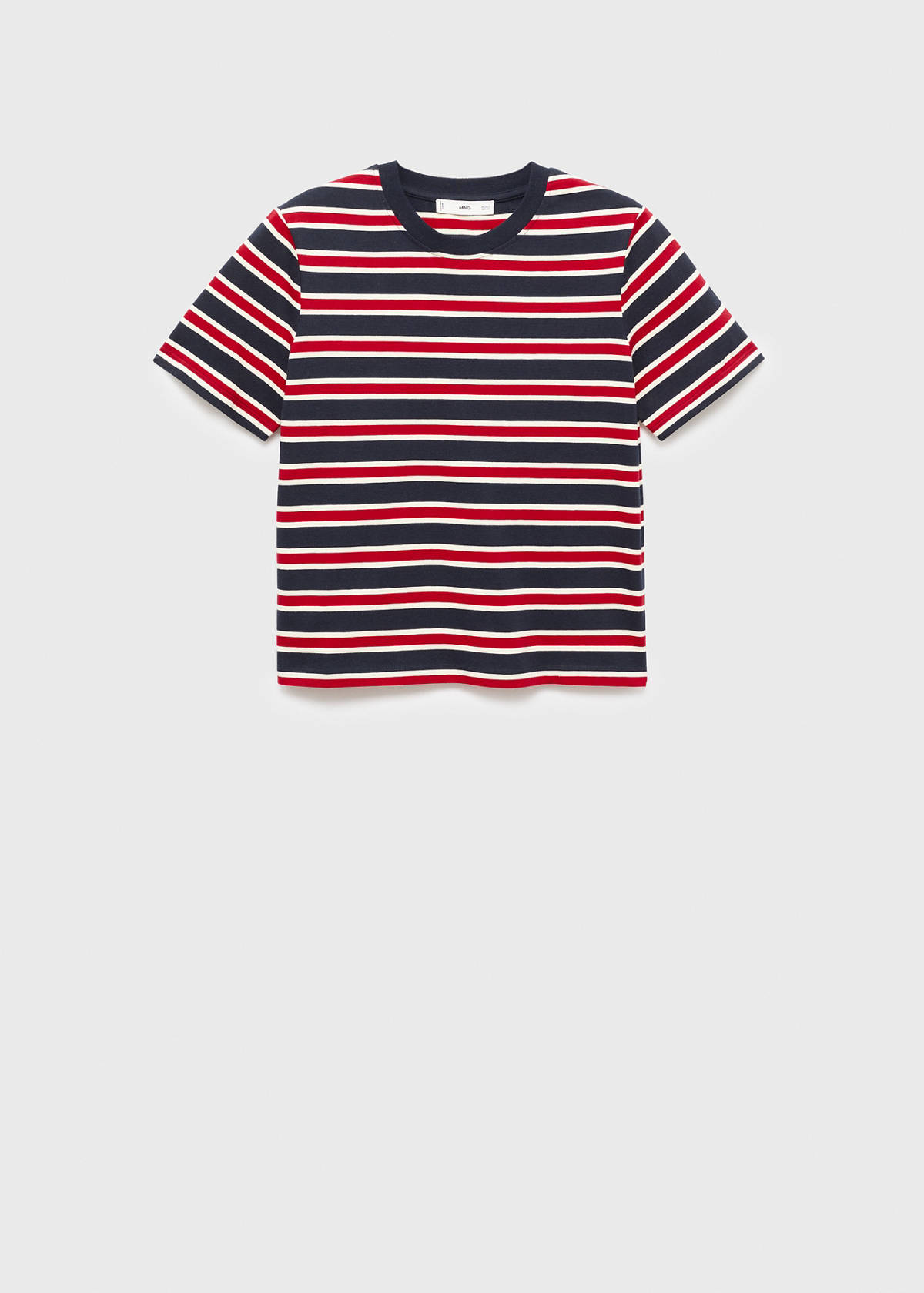 Striped cotton T-shirt — Navy