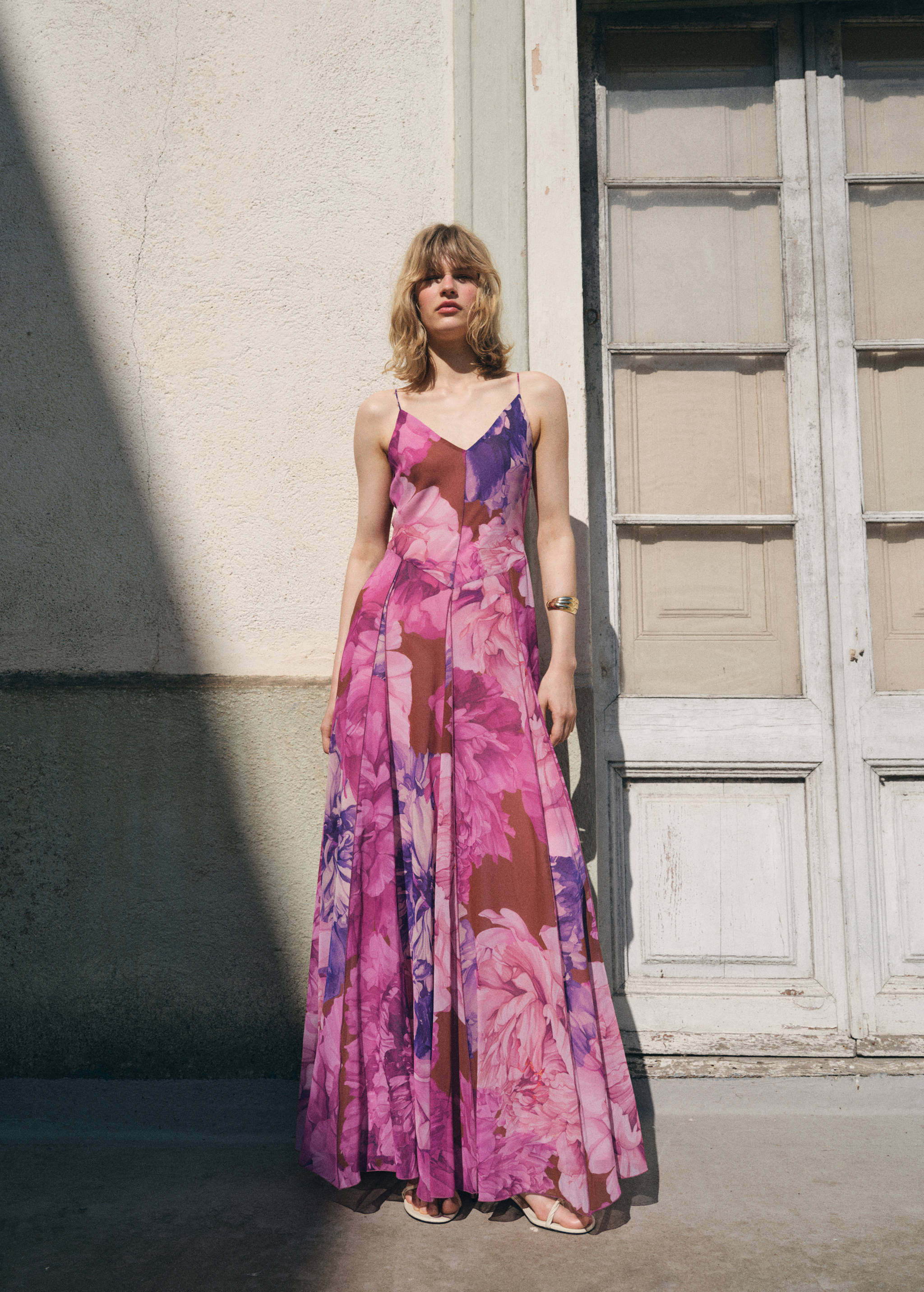 Floral godet dress - General plane