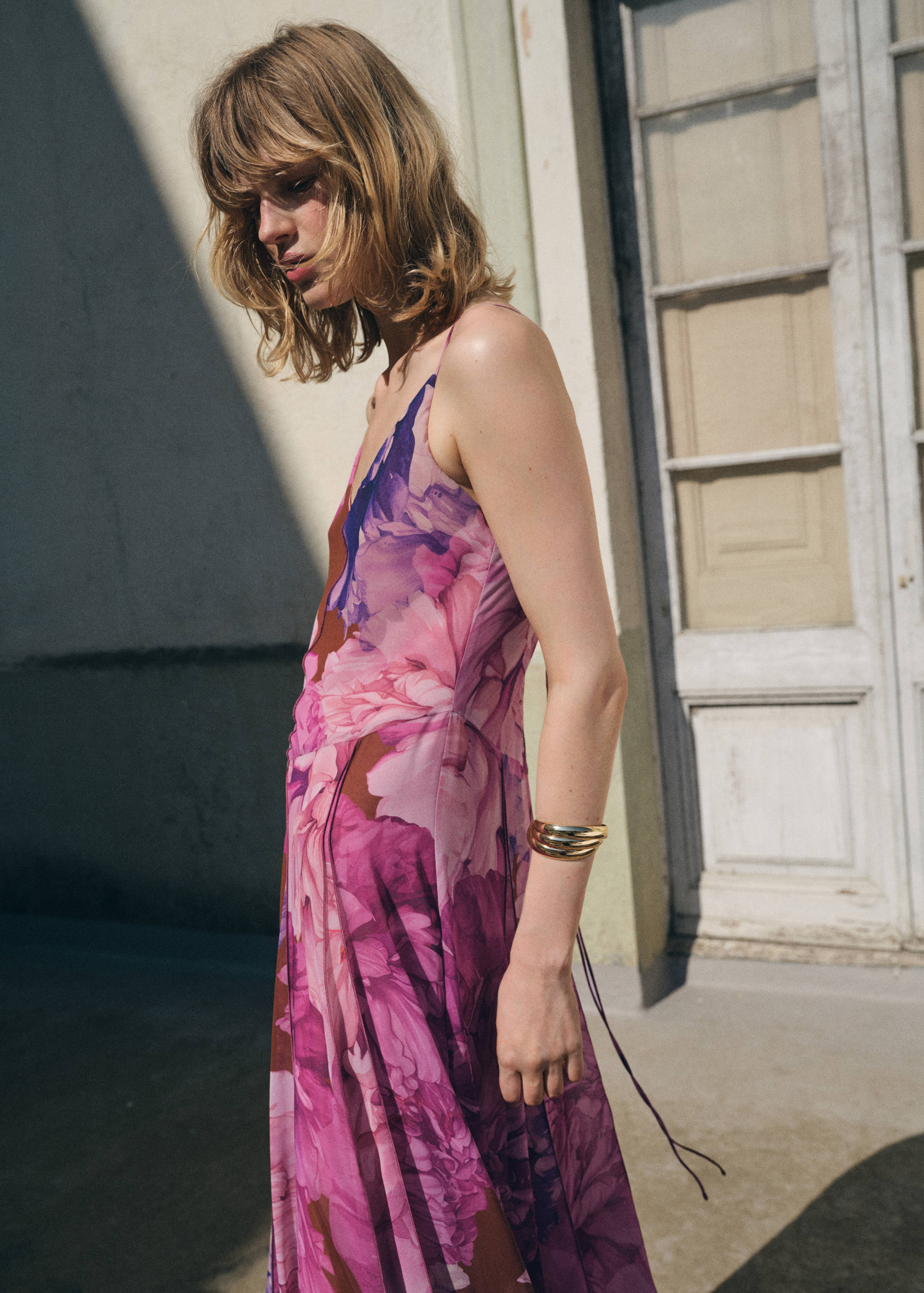 Floral godet dress - Medium plane