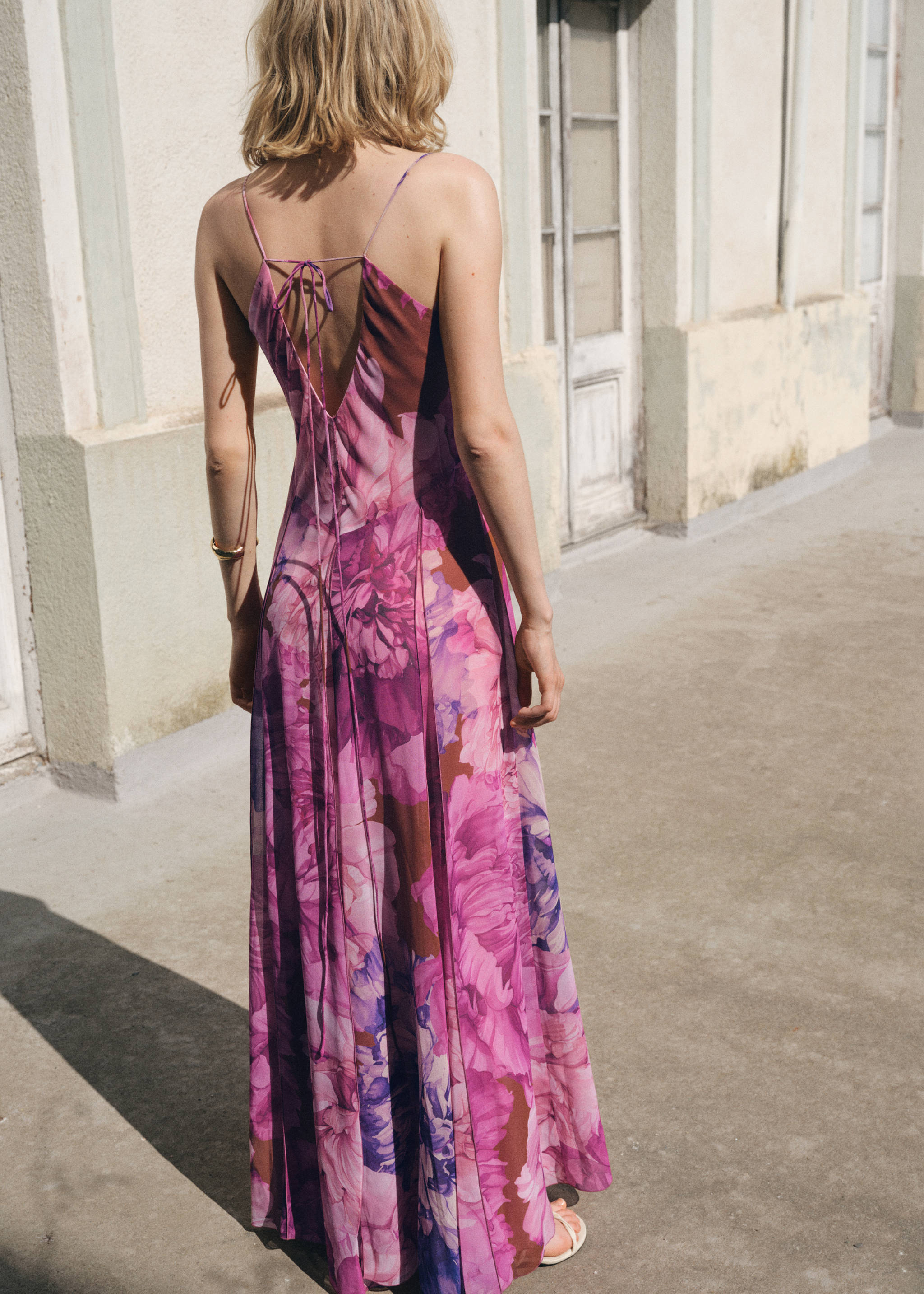 Floral godet dress - Reverse of the article