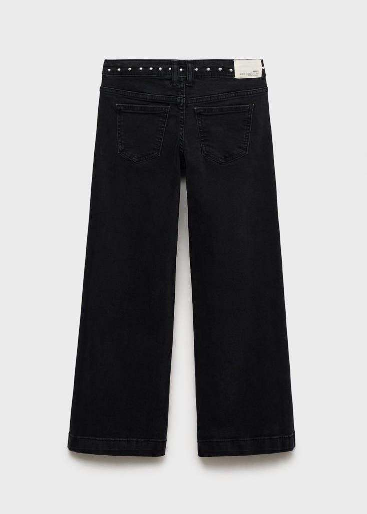 Low-waist studded jeans — Black denim