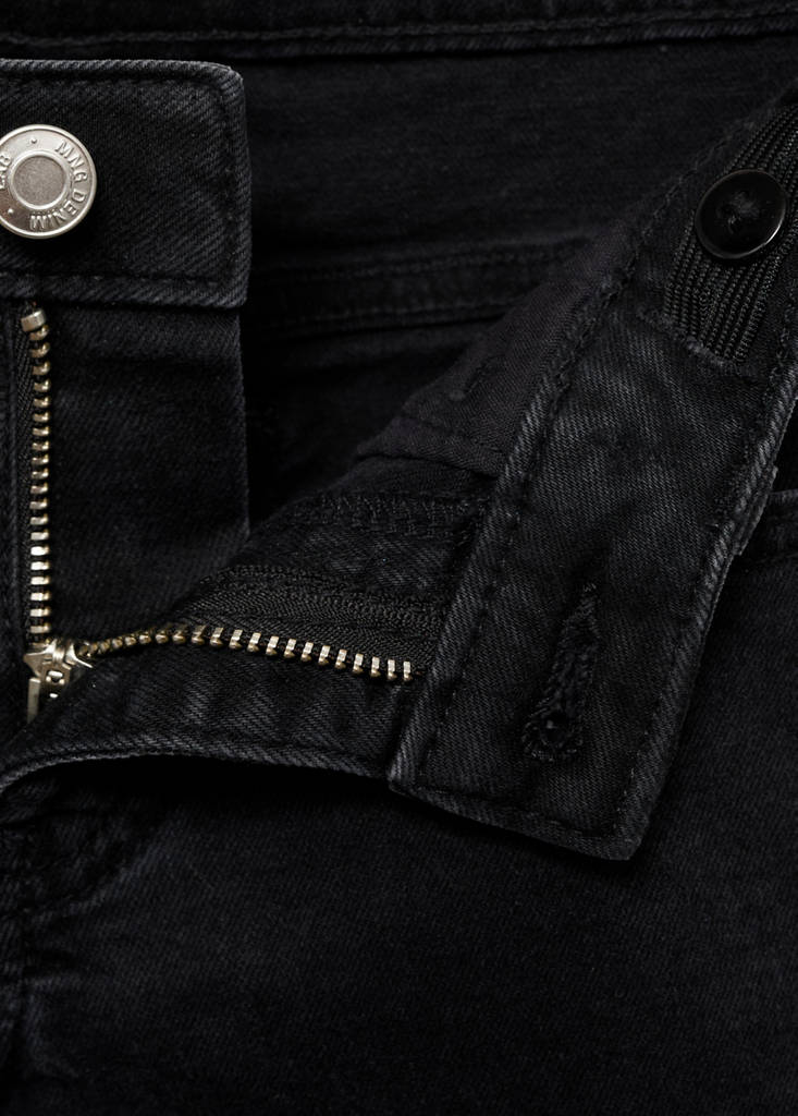 Low-waist studded jeans — Black denim