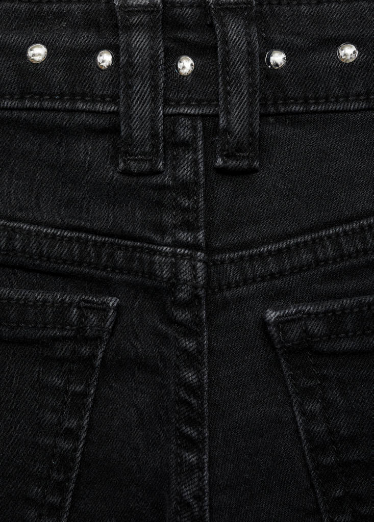 Low-waist studded jeans — Black denim