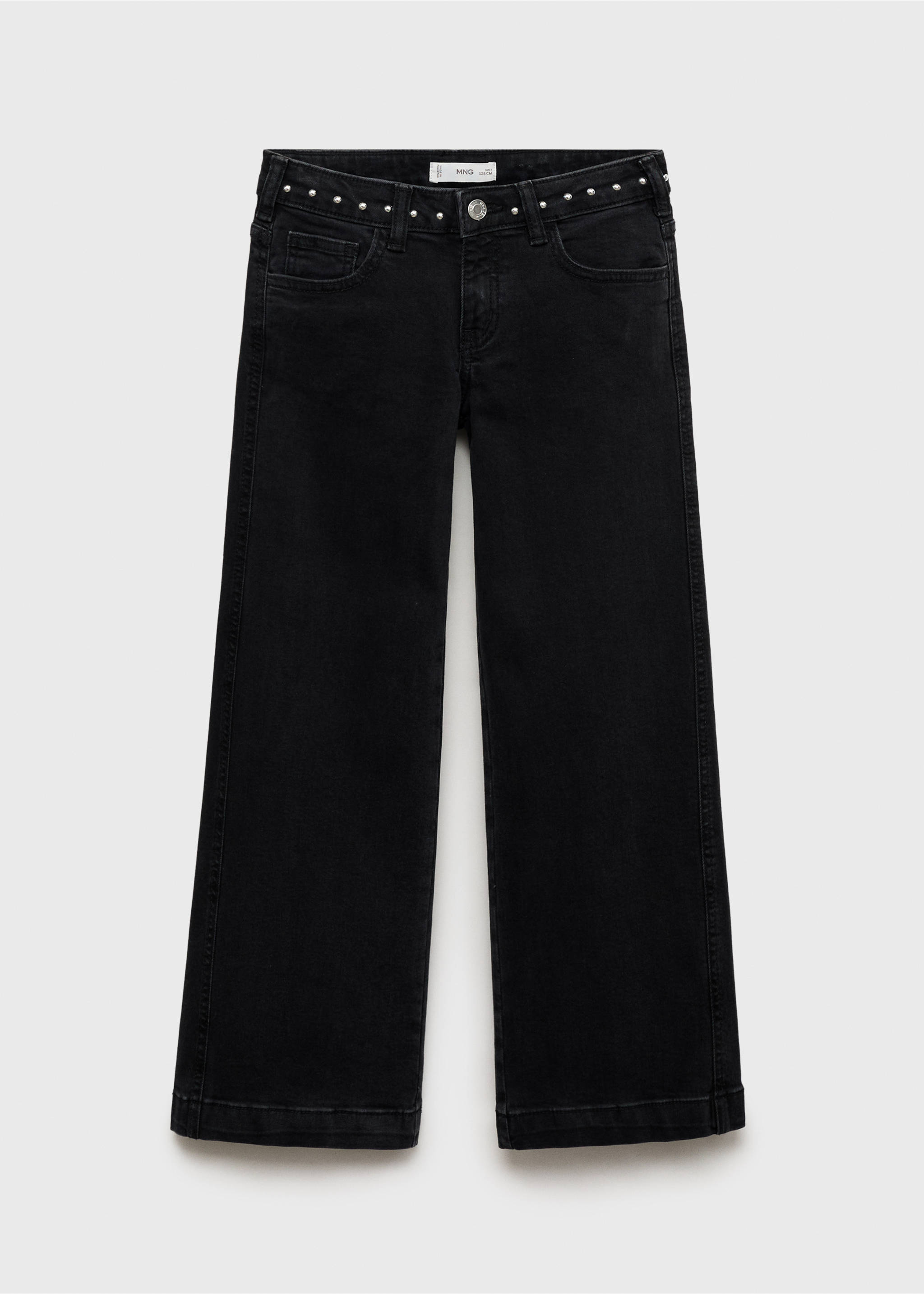 Low-waist studded jeans - Article without model, Black denim. Ref: 17034410-00.