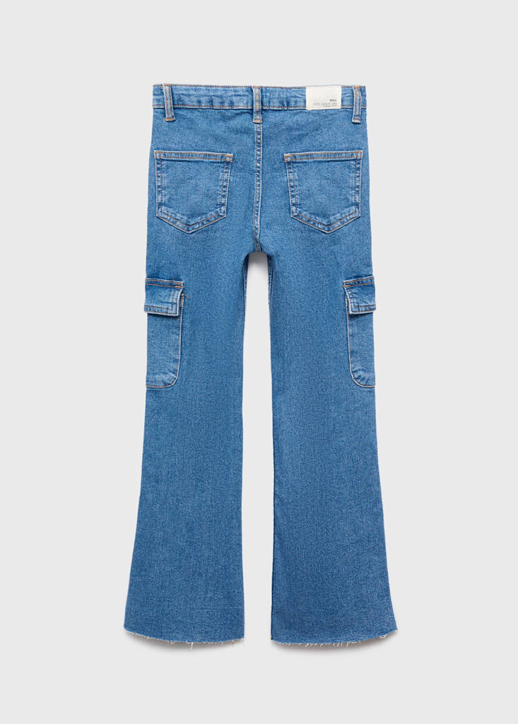 Flared cargo jeans — Medium Blue