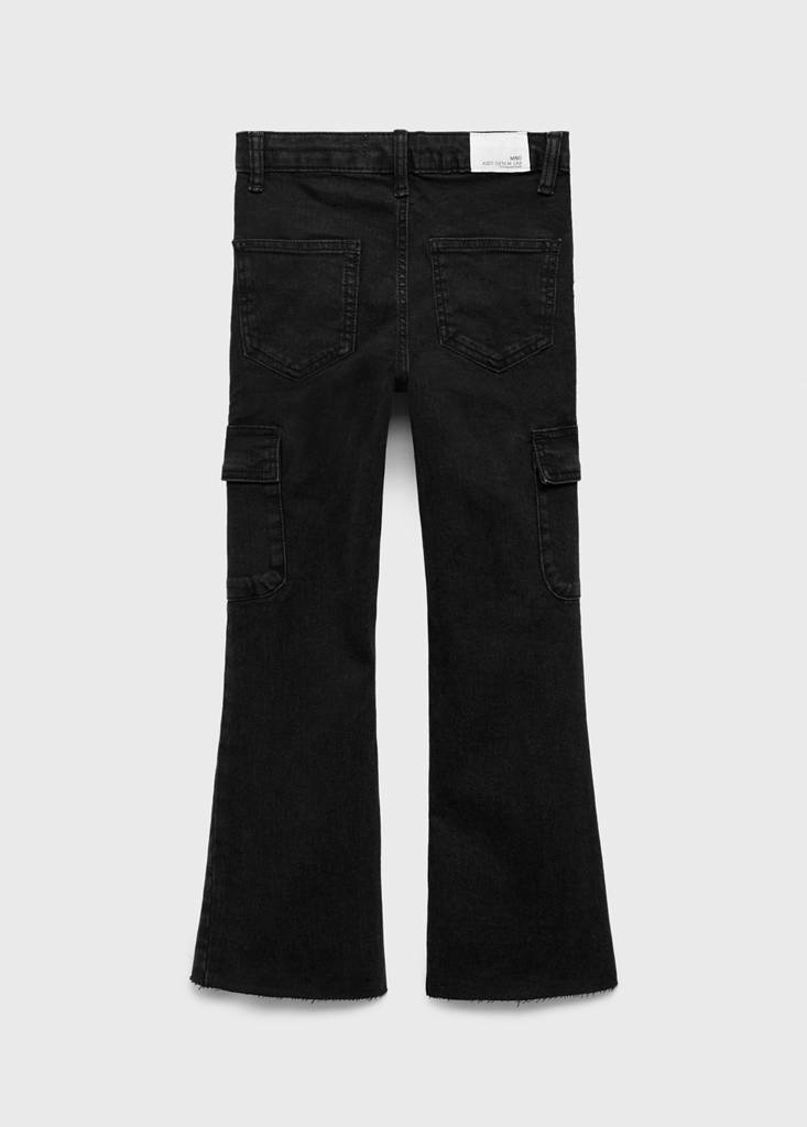 Flared cargo jeans — Black denim