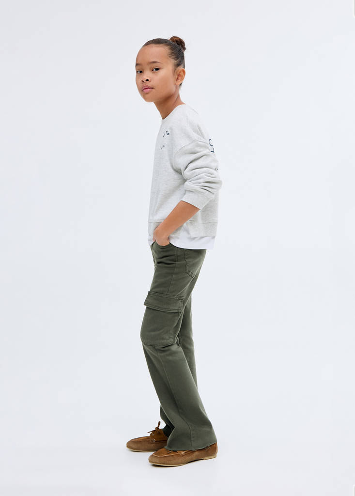 Flared cargo jeans — Forest Green