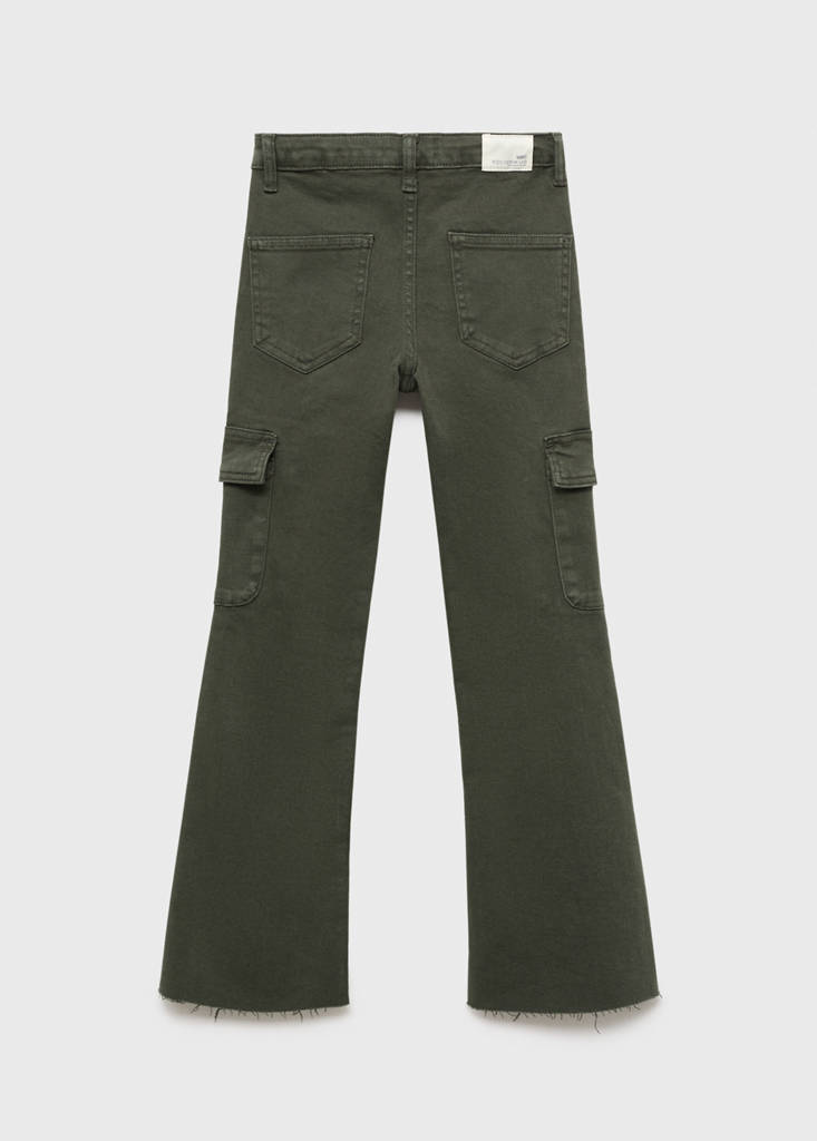 Flared cargo jeans — Forest Green